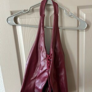 Elegant Burgundy Women's Tiger mist top